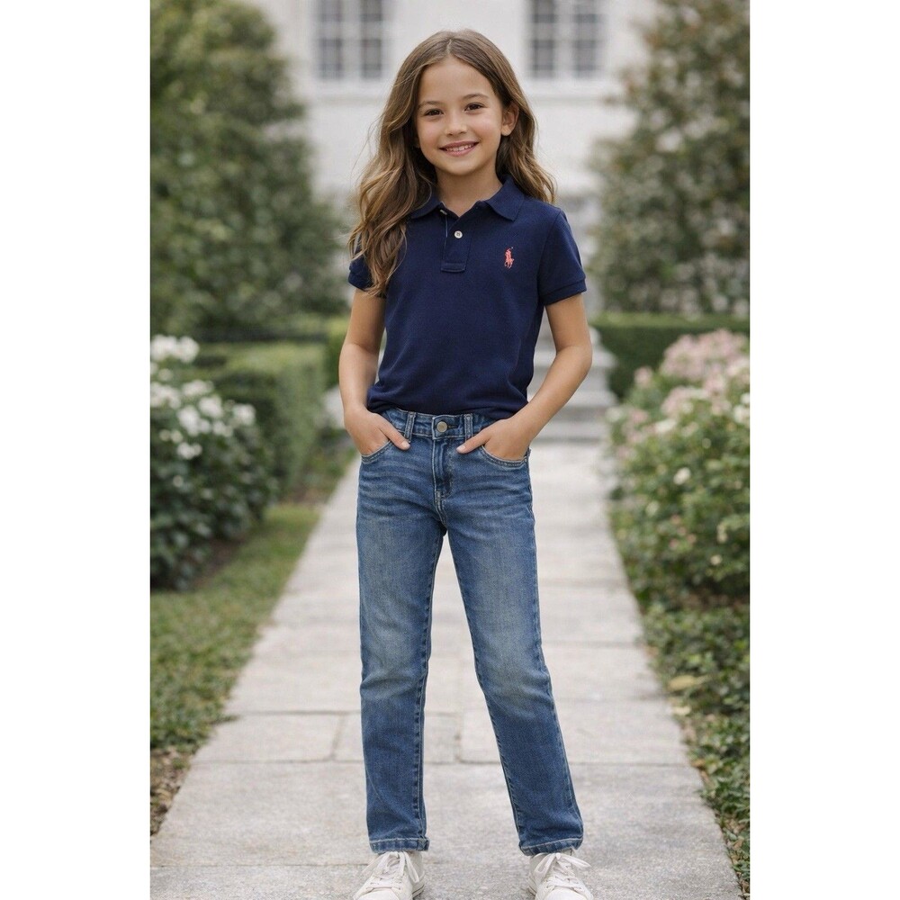 Polo Ralph Lauren Denim Leggings Kids 10 Light Blue Super Stretch Skinny Jeans